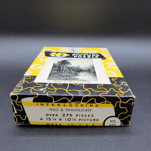 Big 10 Jigsaw Puzzle 1940's Color Picture Puzzle Mill & Moonlight - Picture 3 of 9